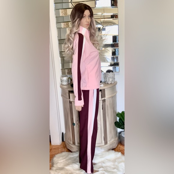 Nike 2 pieces warmup, jogger Pink and Wine color with side strips EXCELLENT!! - Picture 2 of 10